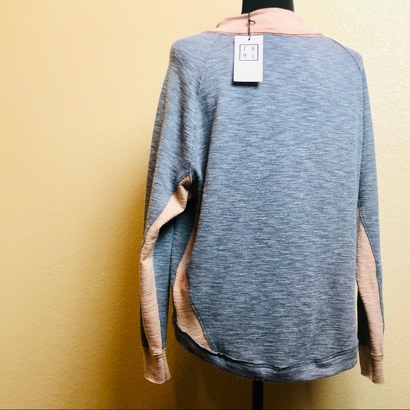 Sweater THML Grey Raglan Top NWT - Picture 4 of 9